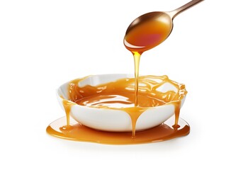 Gourmet Salted Caramel Sweet Treat Isolated on White Background AI Generated