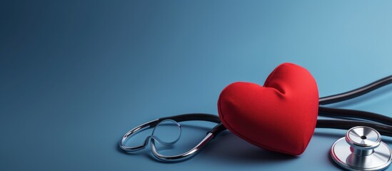 Stethoscope with a symbolic red heart