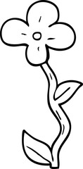 line drawing cartoon flower