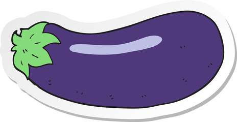 sticker of a cartoon eggplant