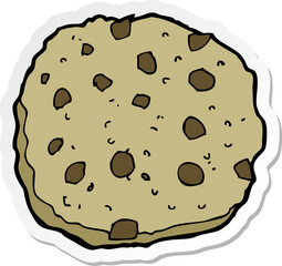 sticker of a chocolate chip cookie cartoon