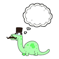 thought bubble cartoon posh dinosaur