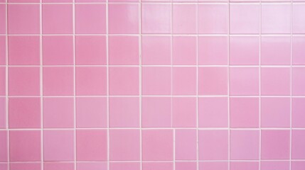 Fototapeta premium Pink ceramic tile wall background and texture for interior or exterior design.