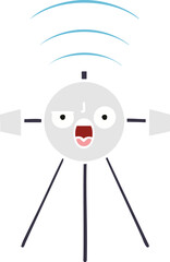 flat color retro cartoon satellite