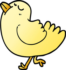 vector gradient illustration cartoon arrogant bird