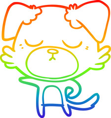 rainbow gradient line drawing cute cartoon dog