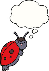 cute cartoon ladybug and thought bubble