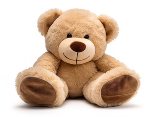 Obraz premium Plush Teddy Bear Soft Toy Isolated on White Background AI Generated