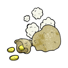 textured cartoon bag of money