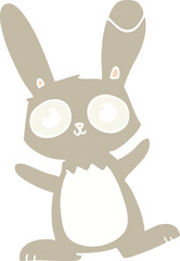 cute flat color style cartoon rabbit