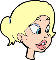 cartoon friendly woman
