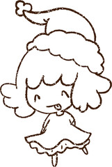 Festive Woman Charcoal Drawing