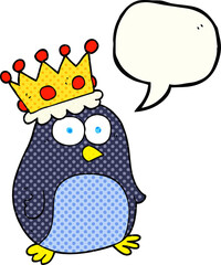 comic book speech bubble cartoon emperor penguin