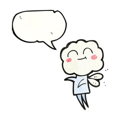 speech bubble textured cartoon cute cloud head imp