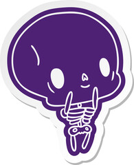 cartoon sticker kawaii cute dead skeleton