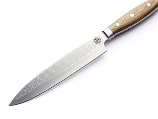 Stainless Steel Knife Precision Cutting Isolated on White Background AI Generated