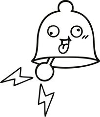 line drawing cartoon ringing bell