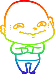 rainbow gradient line drawing cartoon creepy guy