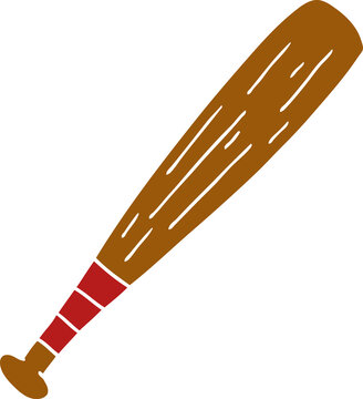 cartoon doodle of a baseball bat