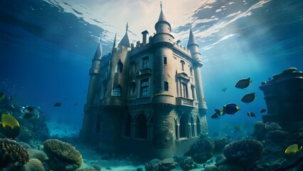 Castle underwater in the Red Sea