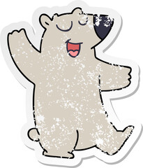 distressed sticker of a quirky hand drawn cartoon wombat