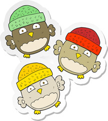 sticker of a cartoon cute owls