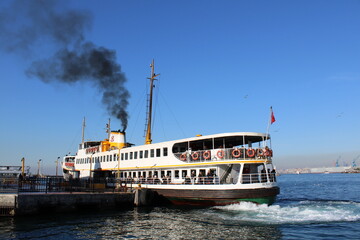 passenger ferry boat at the kadikoy port in Istanbul