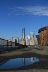 governors island view on lower manhattan, freedom tower,wtc