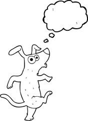 thought bubble cartoon dancing dog