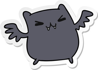 sticker cartoon of a kawaii cute bat