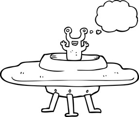 thought bubble cartoon flying saucer