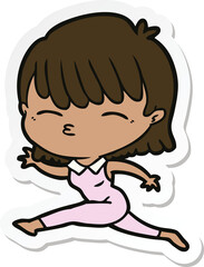 sticker of a cartoon woman