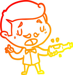 warm gradient line drawing wine expert explaining