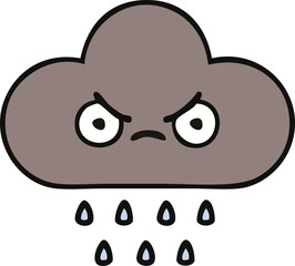 cute cartoon storm rain cloud