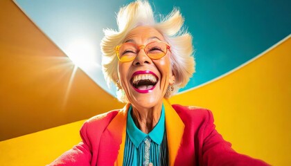 Ältere Frau lachend, Portrait