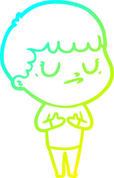 recommend clip art: cold gradient line drawing cartoon grumpy boy