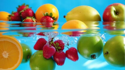 fruit in water.  generative, ai.