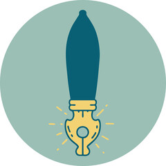 icon of tattoo style fountain pen