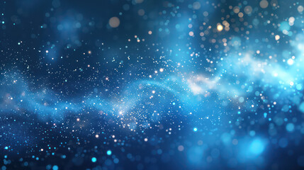 blue luxury glitter and bokeh particles, blue bokeh background, holiday festival background