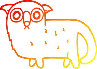 warm gradient line drawing cartoon funny cat