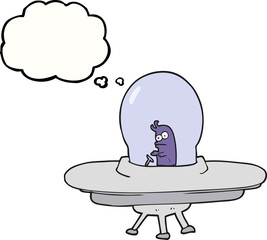 thought bubble cartoon flying saucer