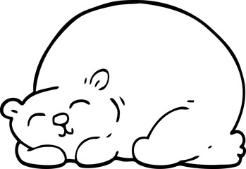 line drawing cartoon content bear sleeping