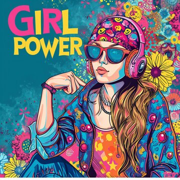 Girl Power design for poster, sticker, banner, and book cover