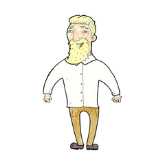 cartoon happy man with beard
