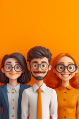 Fototapeta premium Happy smiling people in 3D style illustration, Generative AI