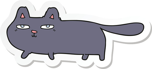 sticker of a cartoon sly cat