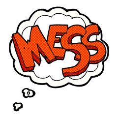 thought bubble cartoon mess