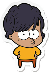 sticker of a cartoon woman