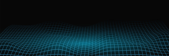 Fototapeta premium Abstract digital particle wave. Futuristic point wave. technology background. vector