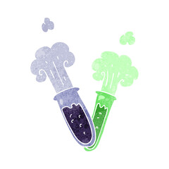 retro cartoon chemical reaction